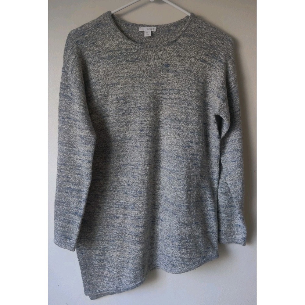 J. Jill Pure Jill Asymmetrical Hem Tunic Sweater Gray Cashmere/Wool Petite XS